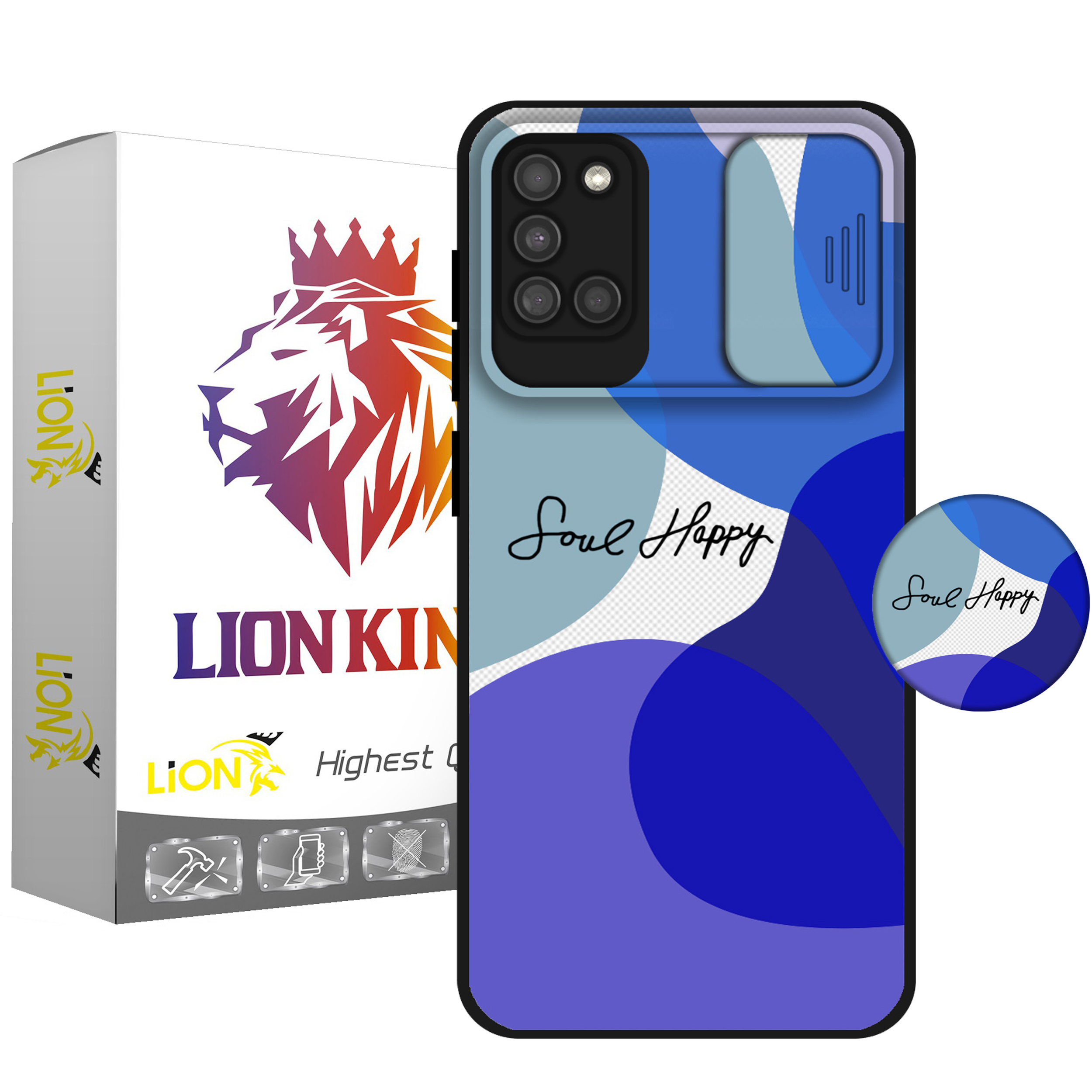   کاور لاین کینگ مدل loveHappy J2 مناسب برای گوشی موبایل سامسونگ Galaxy A31 به همراه پایه نگهدارنده