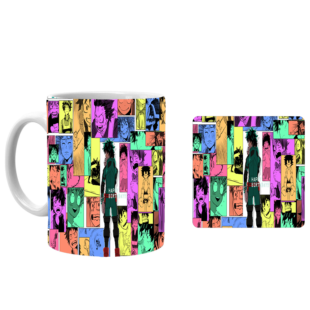 ماگ طرح انیمه مای هیرو آکادمی کد xx1 به همراه زیرلیوانی