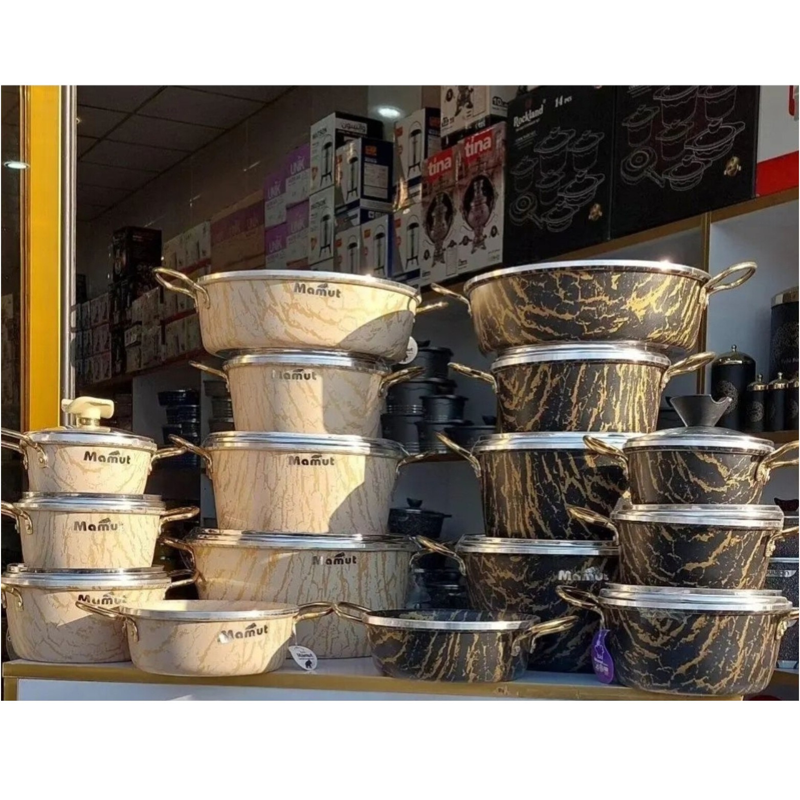 قابلمه ماموت 19پارچه سرویس قابلمه ماموت درجه یک گرانیت