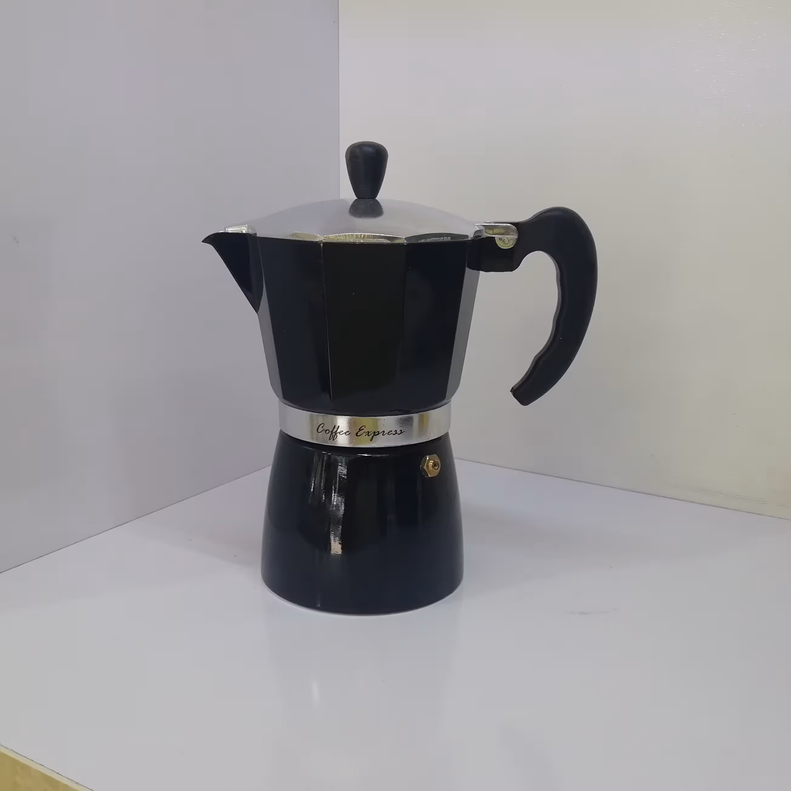 قهوه جوش رو گازی مشکی 6 کاپ آلومینیومی