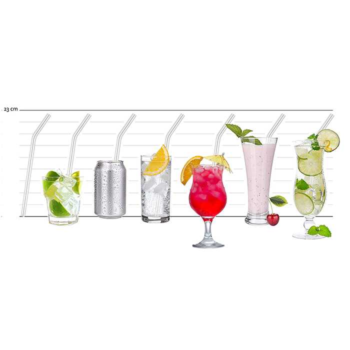  نی نوشیدنی مدل شیشه ای بسته 6 عددی