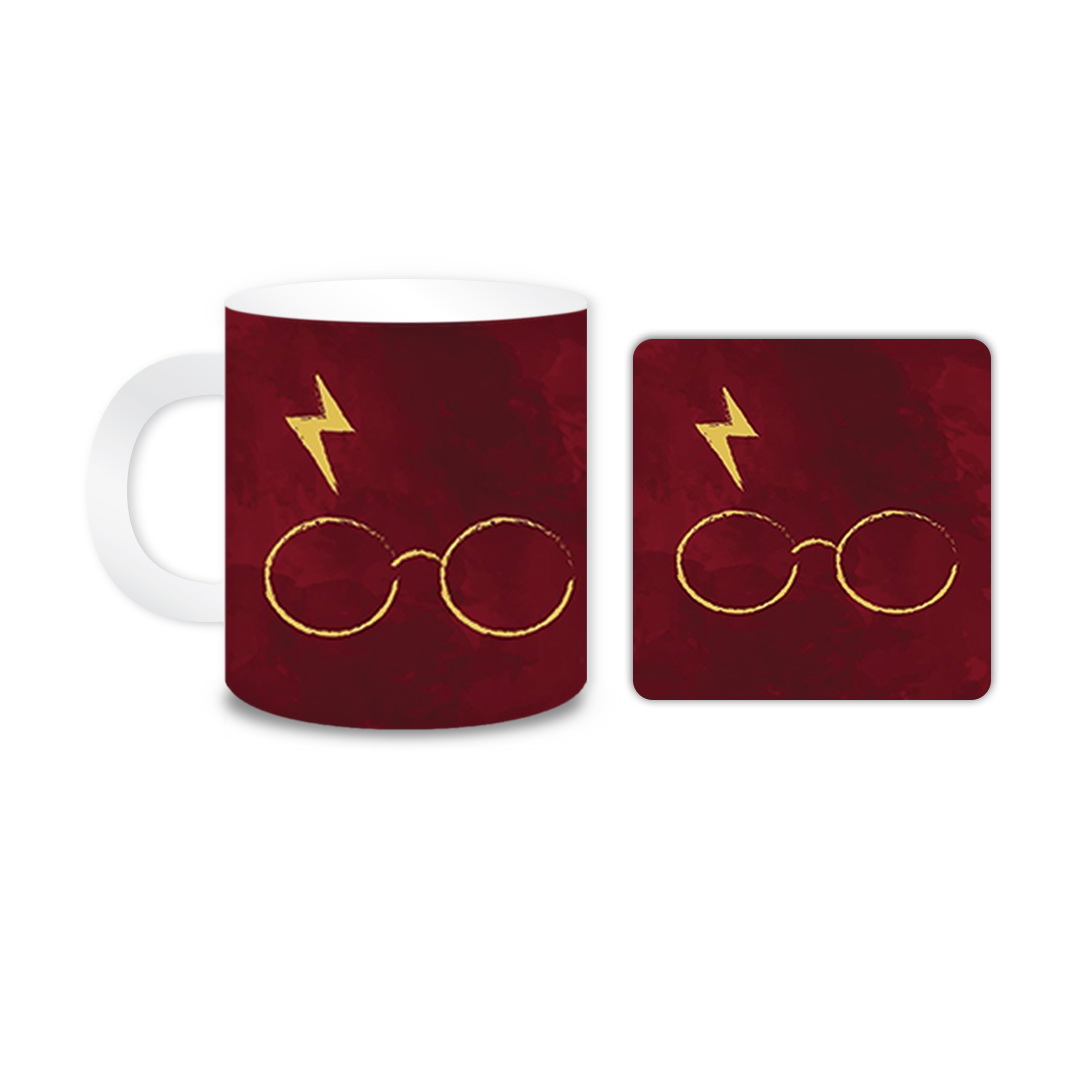 ماگ مدل عینک کد 664 به همراه زیر لیوانی