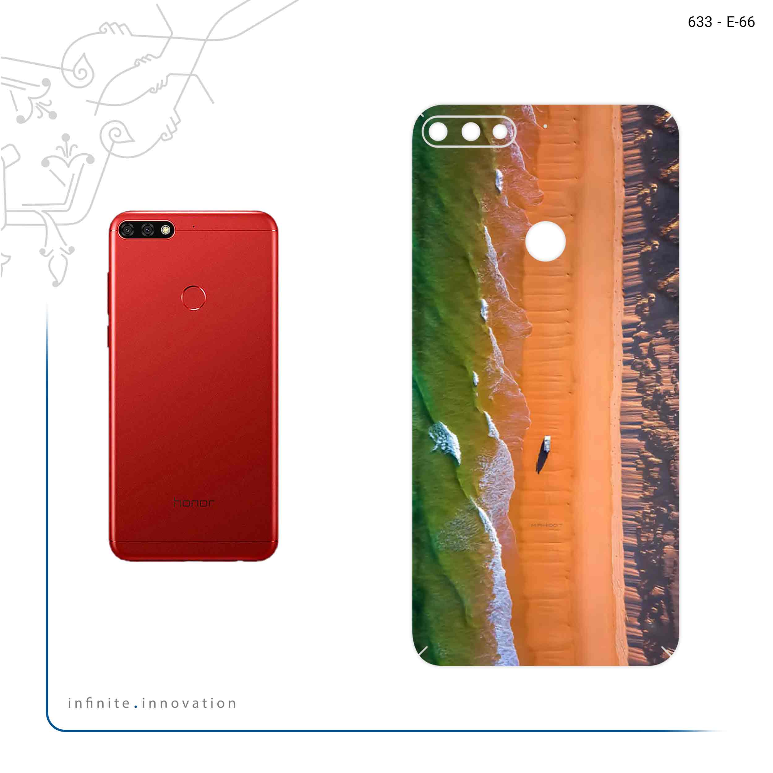برچسب پوششی ماهوت مدل Beach and Green Sea مناسب برای گوشی موبایل آنر 7C