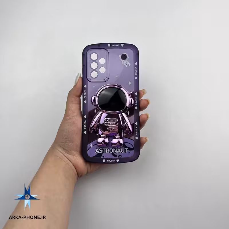 قاب گوشی Galaxy A72 4G سامسونگ طرح دار شفاف فضایی وپاپ سوکت فضانوردی