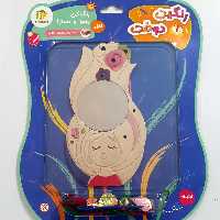  آینه دخترونه کد 13 از جنس چوب چند لایه قابل رنگ آمیزی و دوخت با کاموای رنگی، سوزن پلاستیکی و تزئینات