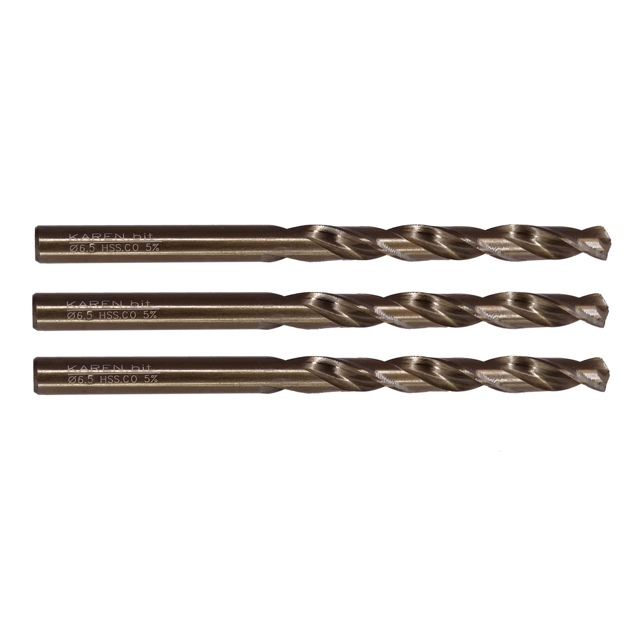 مته فلز کبالت کارن مدل ART-KRN-6.5M سایز 6.5 میلی متر مجموعه 3 عددی