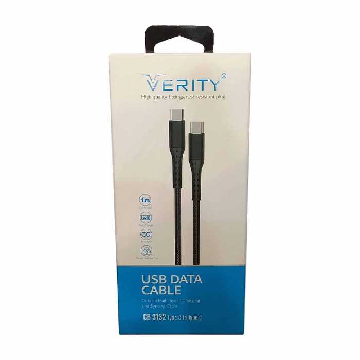 کابل دوسر تایپ سی سوپر فست وریتی Verity CB3132 ضمانت آسان سرویس Type c to TypeC