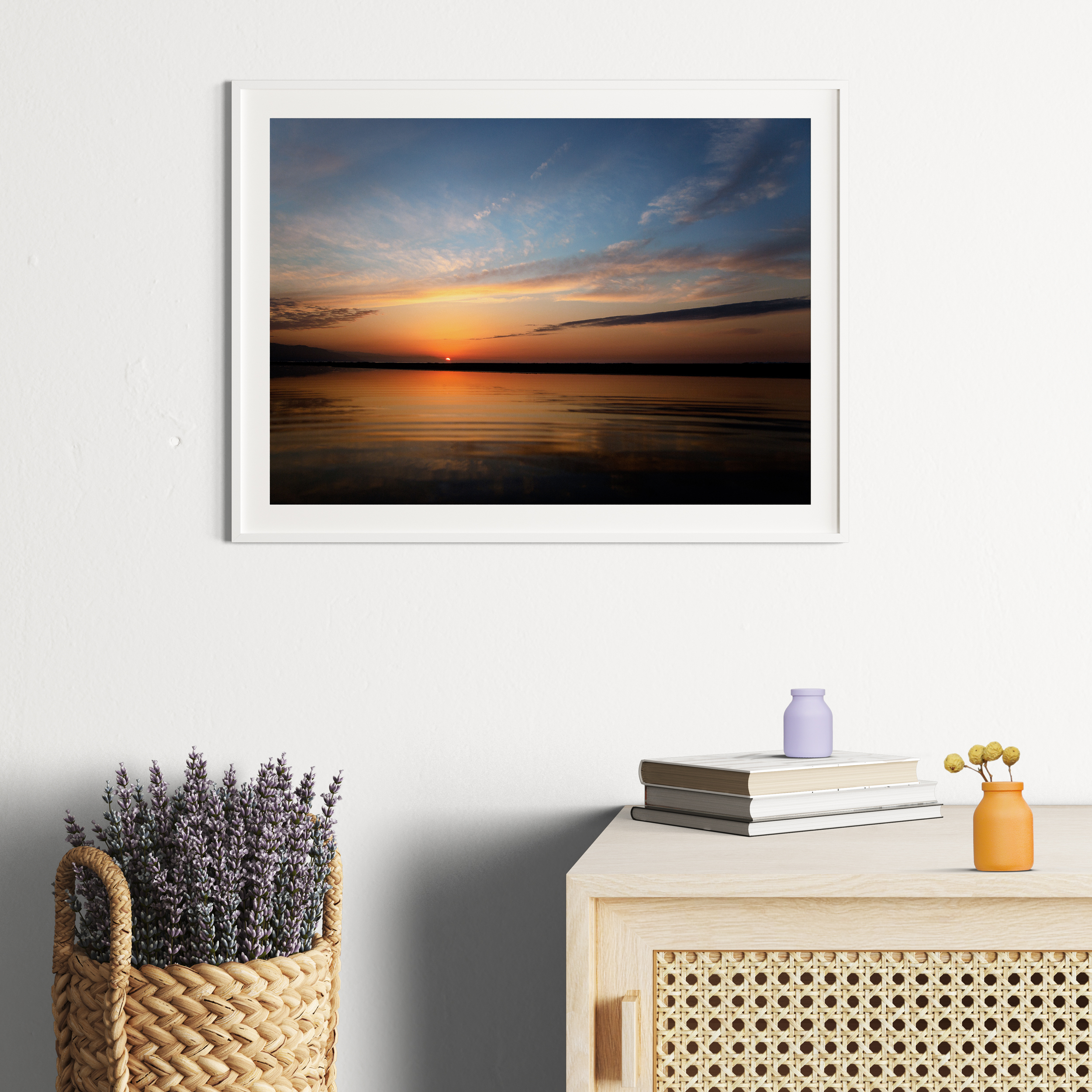 تابلو مدل غروب آفتاب در ساحل نور کد 0448