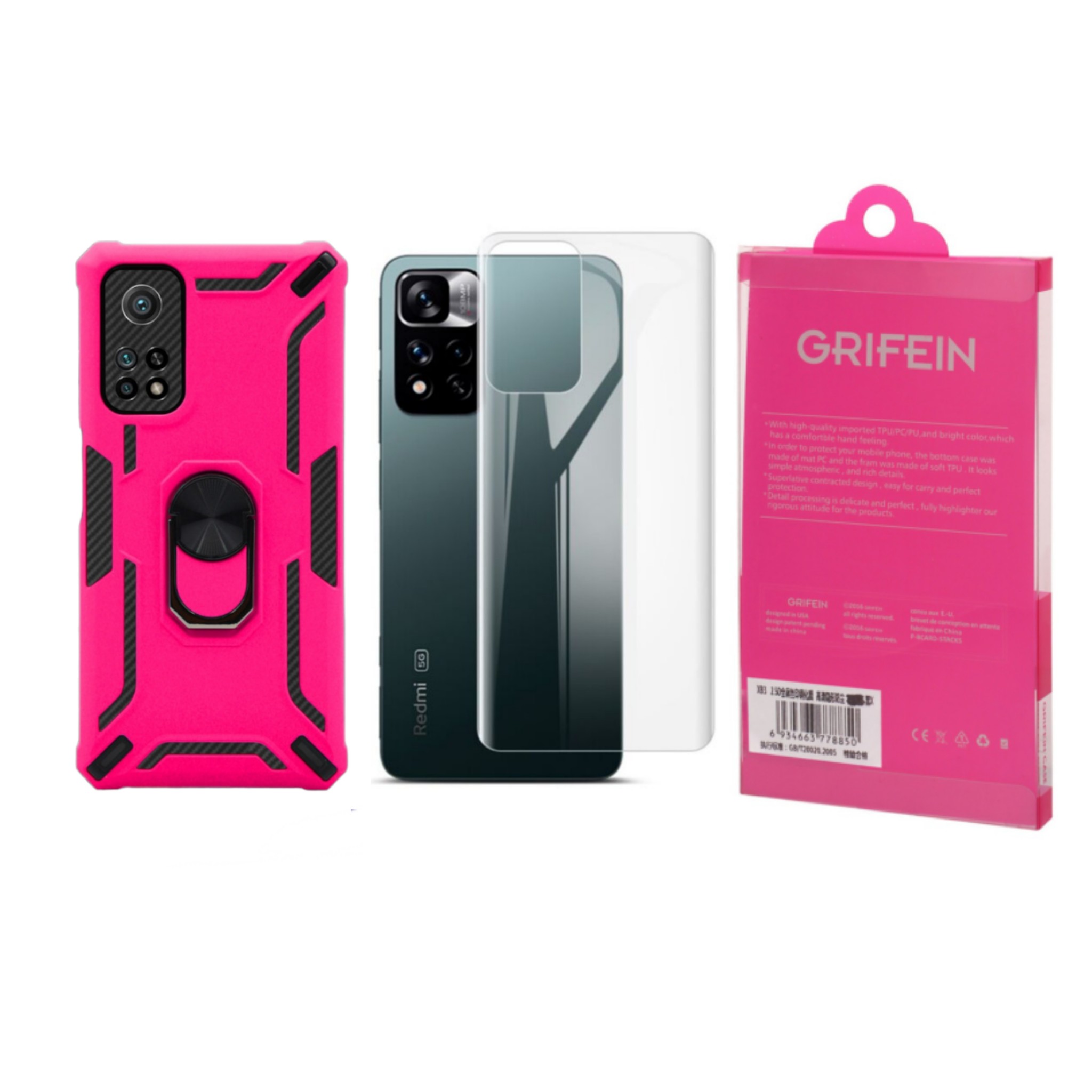 کاور گریفین مدل Defender Pro Plus مناسب برای گوشی موبایل شیائومی Redmi Note 11 Pro 4G / Note 11 Pro 5G به همراه محافظ پشت گوشی