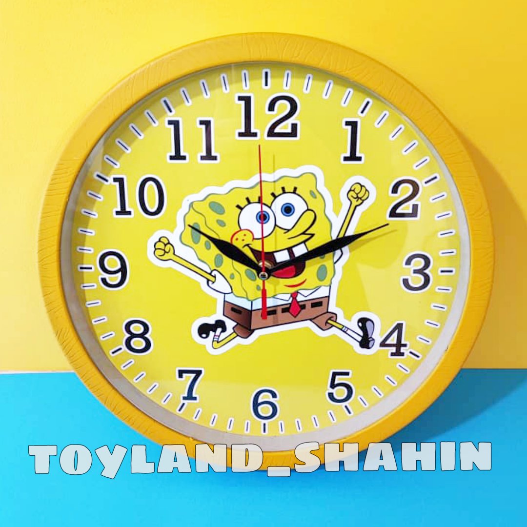 ساعت دیواری باب اسفنجی، ساعت اتاق کودک، ساعت دیواری بچگانه 
