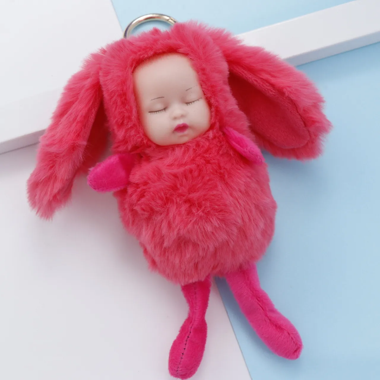 سرکلیدی خزی کودک بیبی صورتی پررنگ 30115