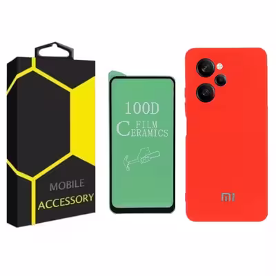 کاور مدل silicon مناسب برای گوشی موبایل شیائومی Poco X5 Pro به همراه محافظ نمایش