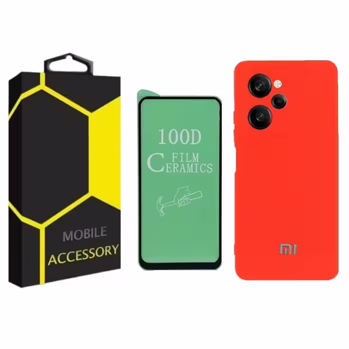 کاور مدل silicon مناسب برای گوشی موبایل شیائومی Poco X5 Pro به همراه محافظ نمایش