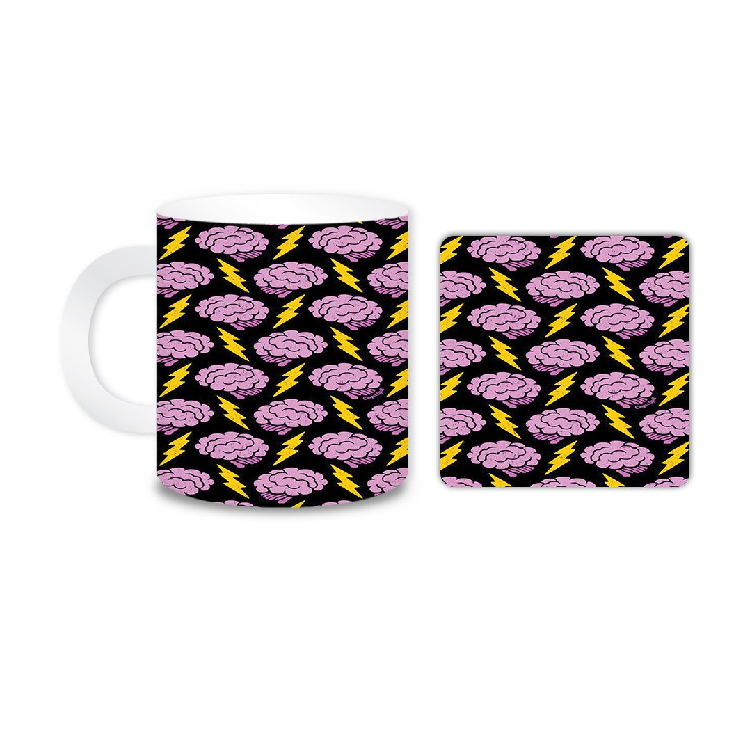  ماگ مدل مغز کد 1554 به همراه زیر لیوانی