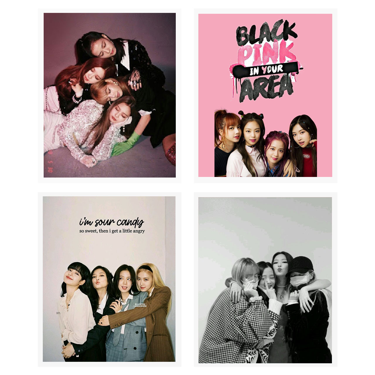  آویز تزیینی طرح بلک پینک مدل b3 مجموعه 4 عددی