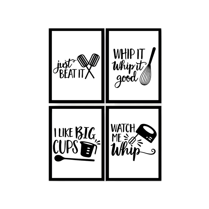 تابلو مدل وسایل آشپزخانه کد TC60M مجموعه 4 عددی