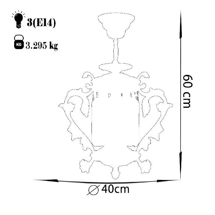 چراغ آویز چشمه نور کد S3599/18-AO