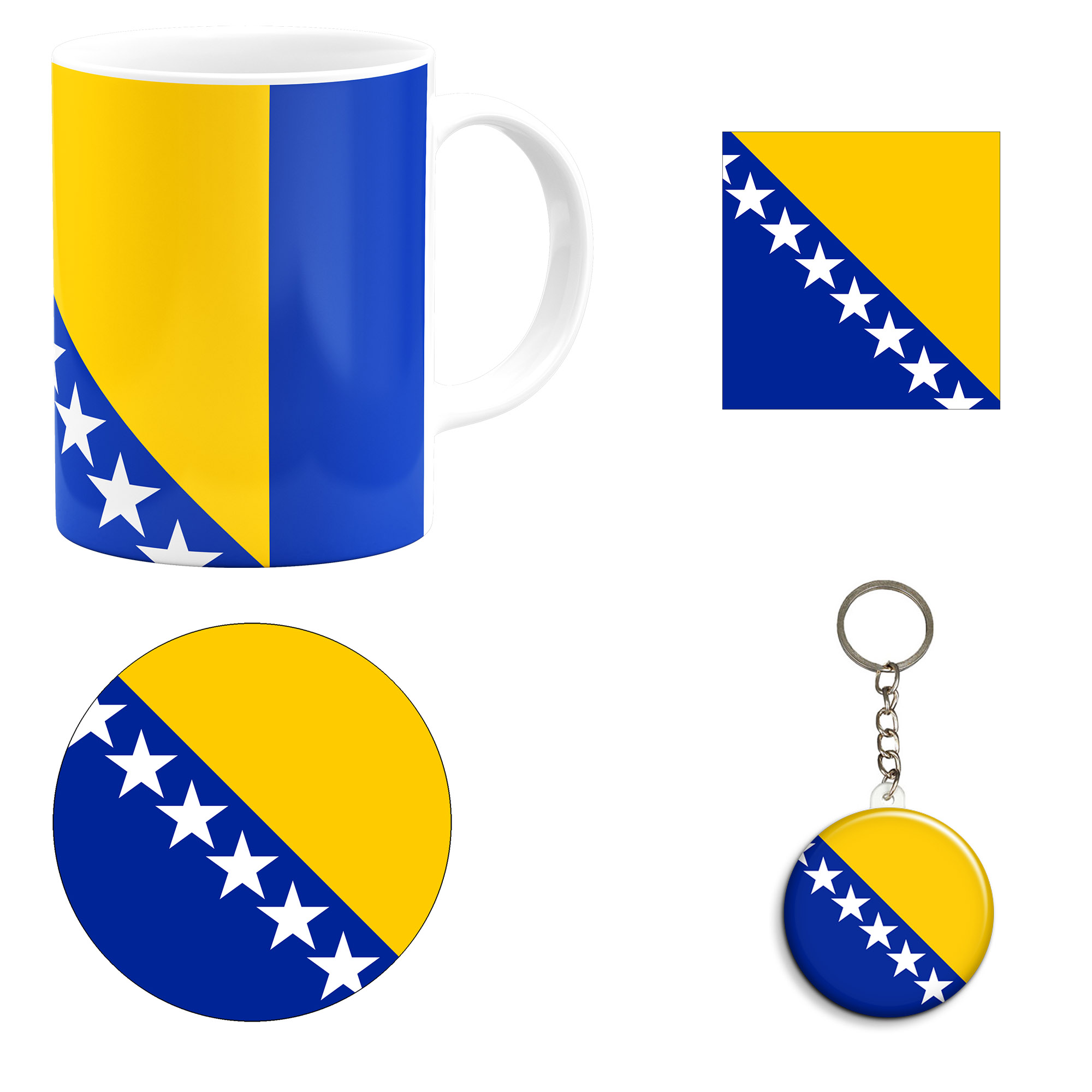ست هدیه ماگ طرح پرچم بوسنی و هرزگوین مدل Bosnia and Herzegovina کد M1