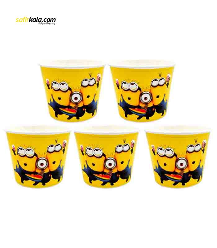 ظرف پاپ کورن مدل مینیون بسته 5 عددی