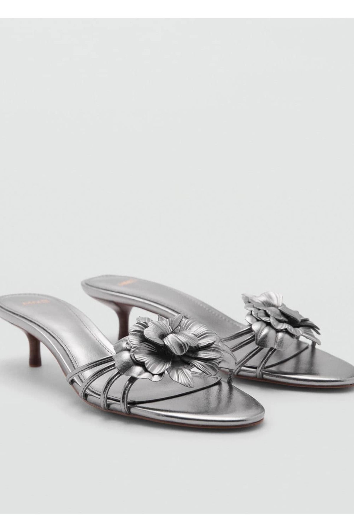 صندل چند رنگ زنانه با پاشنه گل اورجینال MANGO