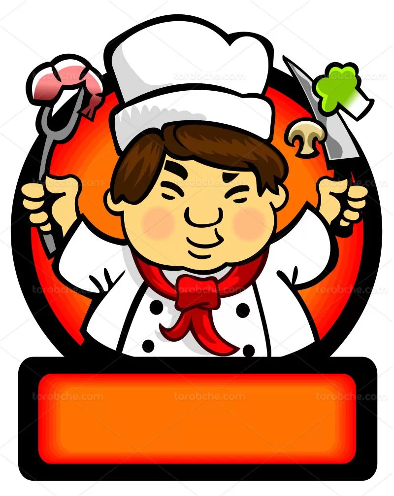 وکتور لوگوی سر آشپز مرد | گرافیک با طعم تربچه