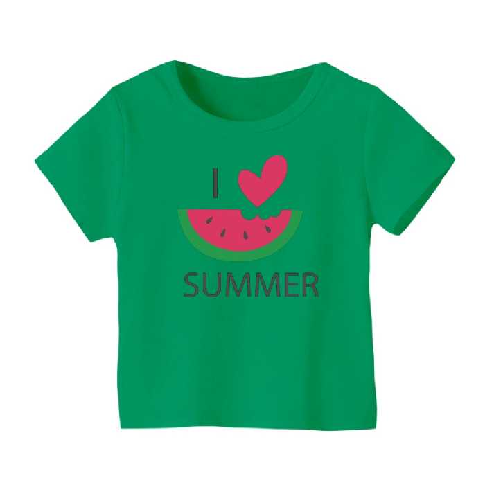 تی شرت آستین کوتاه بچگانه مدل هندوانه یلدایی کد 37 رنگ سبز