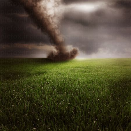 خرید و دانلود عکس Powerful Tornado - destroying property with lightning in the background کد 41608 | پیک فاکس | Pic Fox