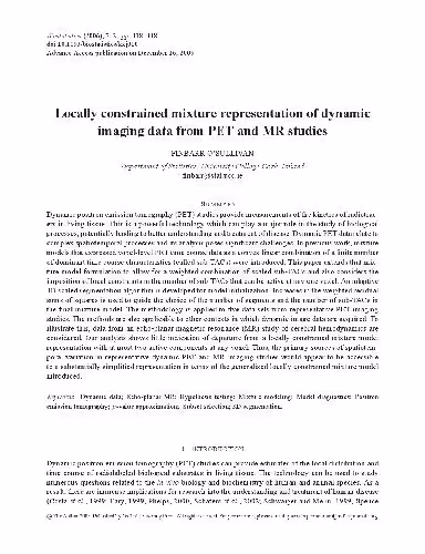 خرید و دانلود نسخه کامل کتاب Locally constrained mixture representation of dynamic imaging data from PET and MR studies
