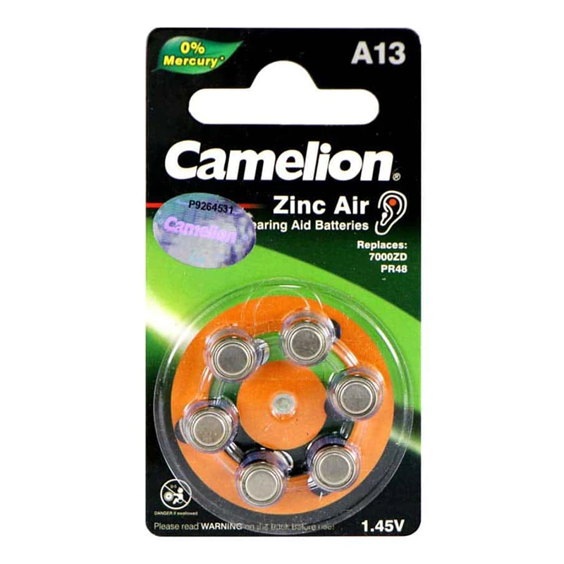 باتری سمعکی کملیون مدل A13 بسته 6 عددی