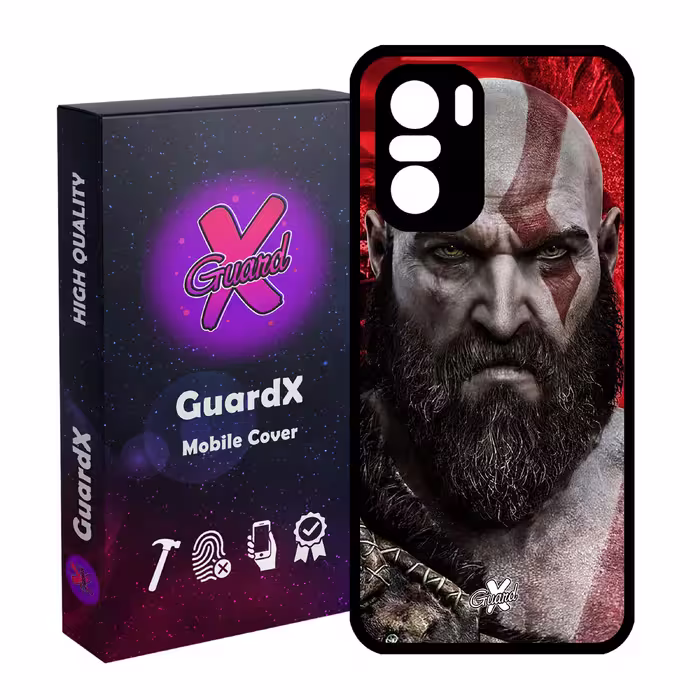 کاور گارد ایکس طرح God of War مدل Glass10035 مناسب برای گوشی موبایل شیائومی Poco F3/MI 11X/MI 11X Pro/Redmi K40/K40 Pro