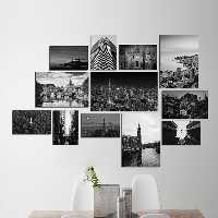 تابلو شاسی دنیای قابطرح شهر مدرن مدل 241 مجموعه 12 عددی | دنیای قاب