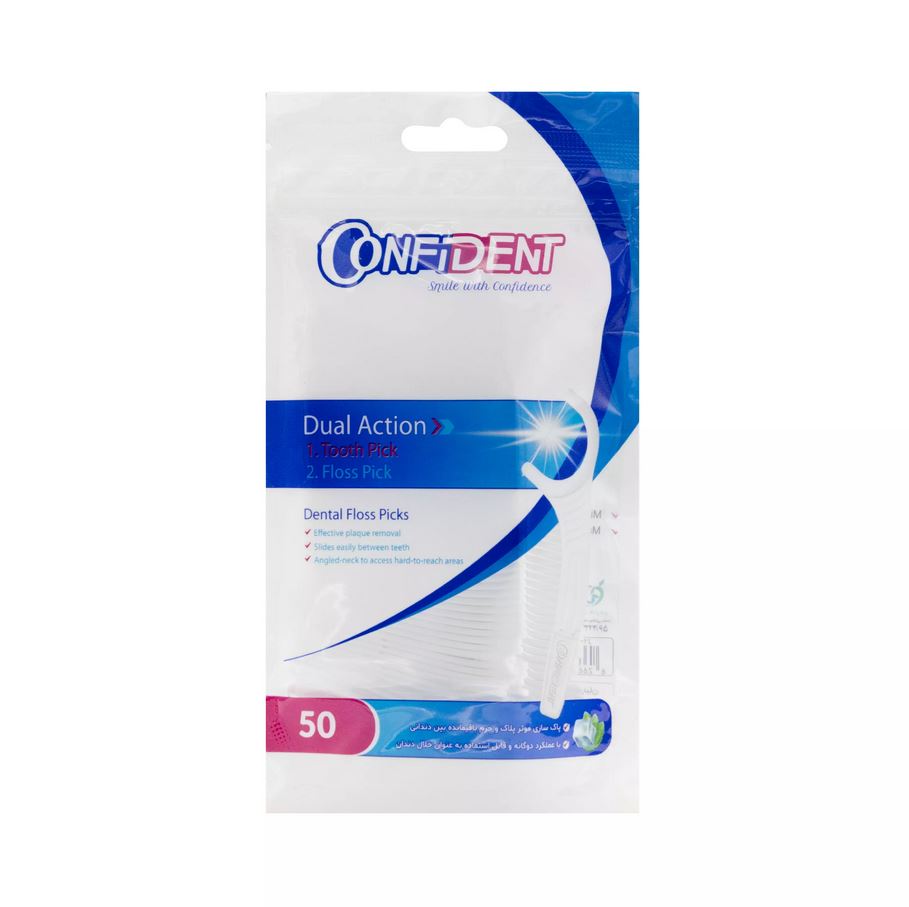 نخ خلال دندان کانفیدنت 50 عددی کمانی Flosspick