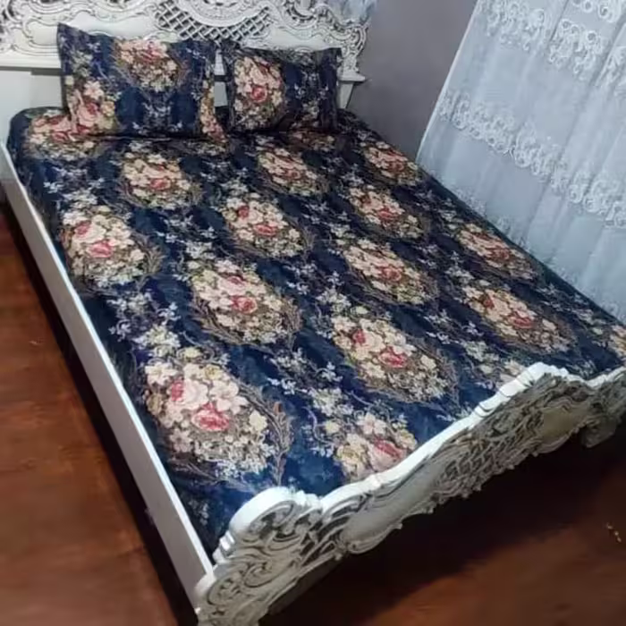 روتختی کشدوزی شده دو نفره گل دار