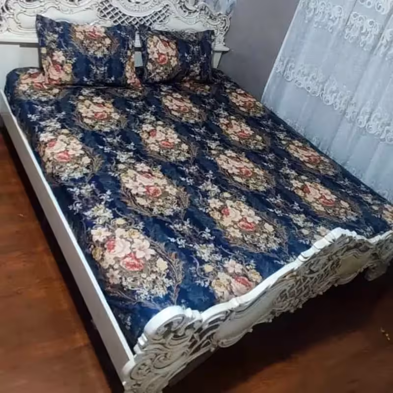 روتختی کشدوزی شده دو نفره گل دار