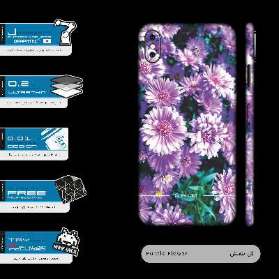 برچسب پوششی ماهوت مدل Purple-Flower-FullSkin مناسب برای گوشی موبایل اپل iPhone Xs Max