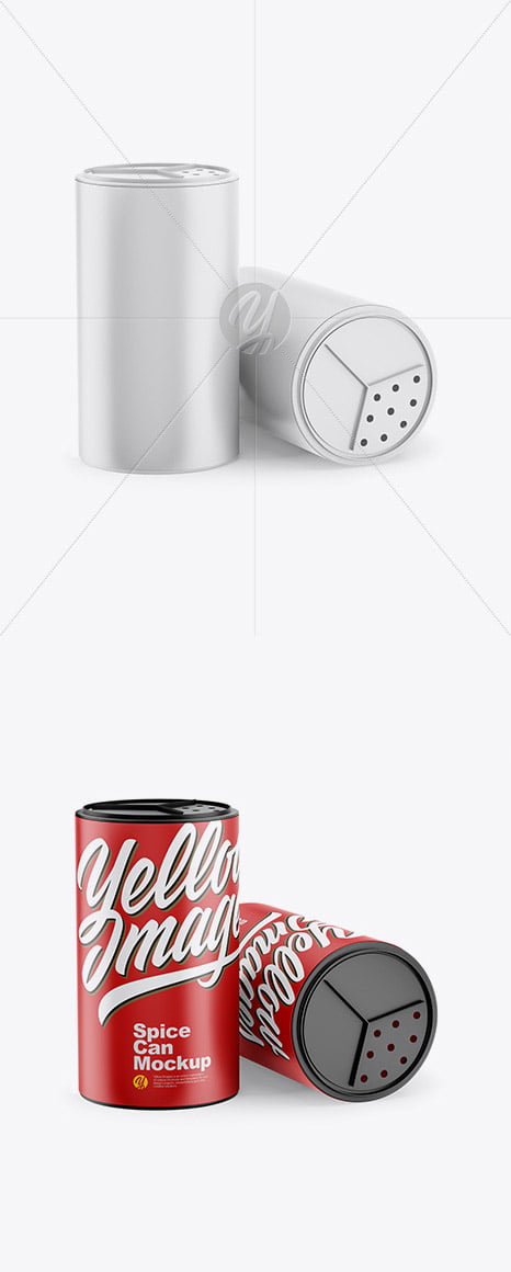 دانلود Two Matte Spice Cans Mockup – موکاپ نمکدان