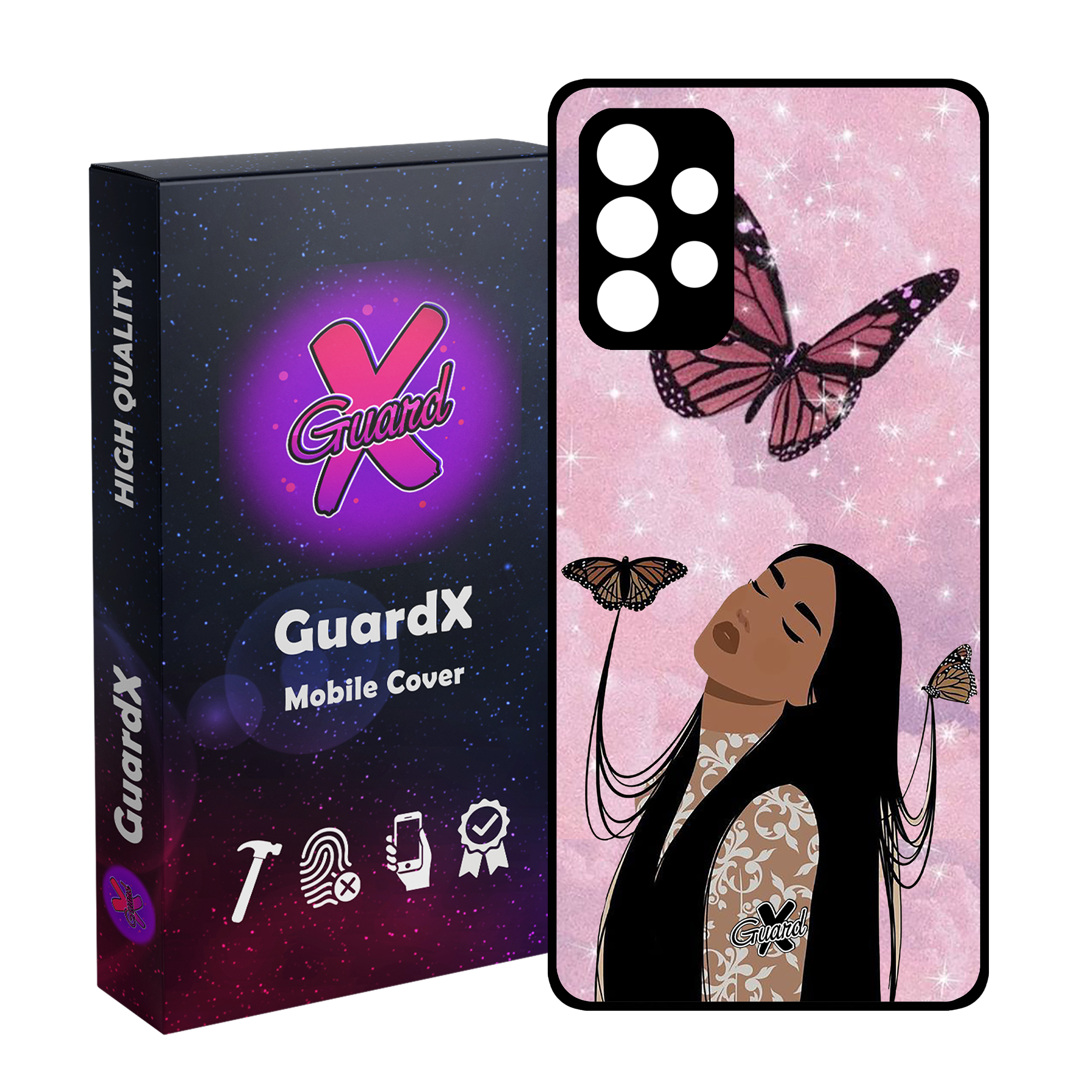 کاور گارد ایکس طرح Girl مدل Glass10297 مناسب برای گوشی موبایل سامسونگ Galaxy A32 4G