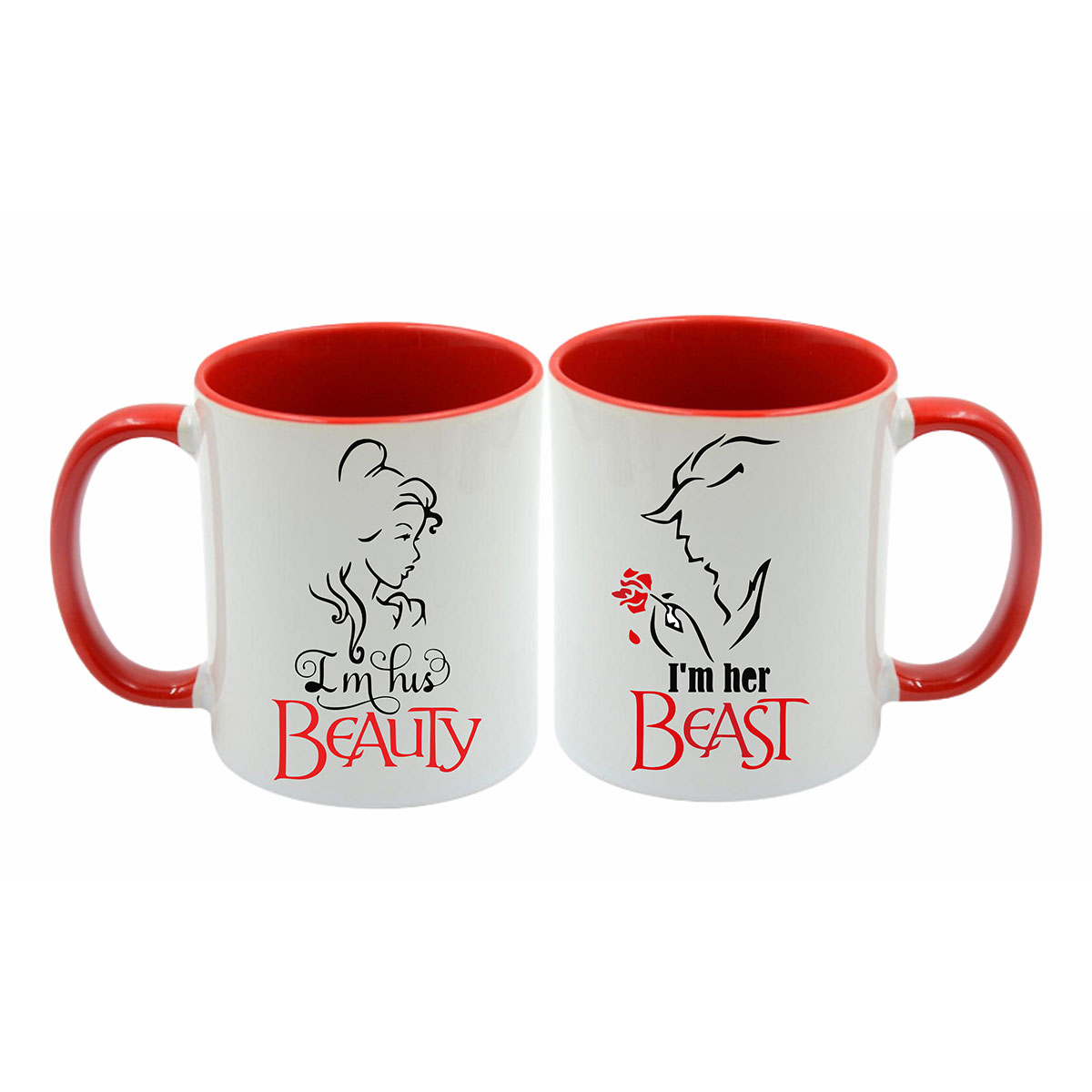 ماگ طرح دیو و دلبر کد AH7 بسته 2 عددی