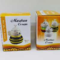 عسل خوری زنبوری سرامیکی با قاشق مخصوص 