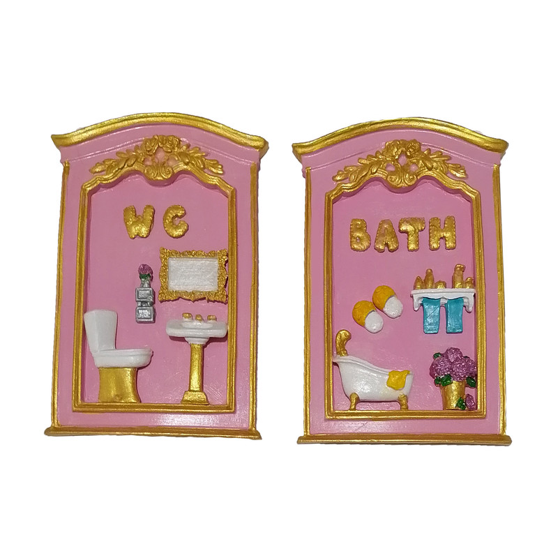 آویز تزیینی مدل حمام و دستشویی مجموعه دو عددی