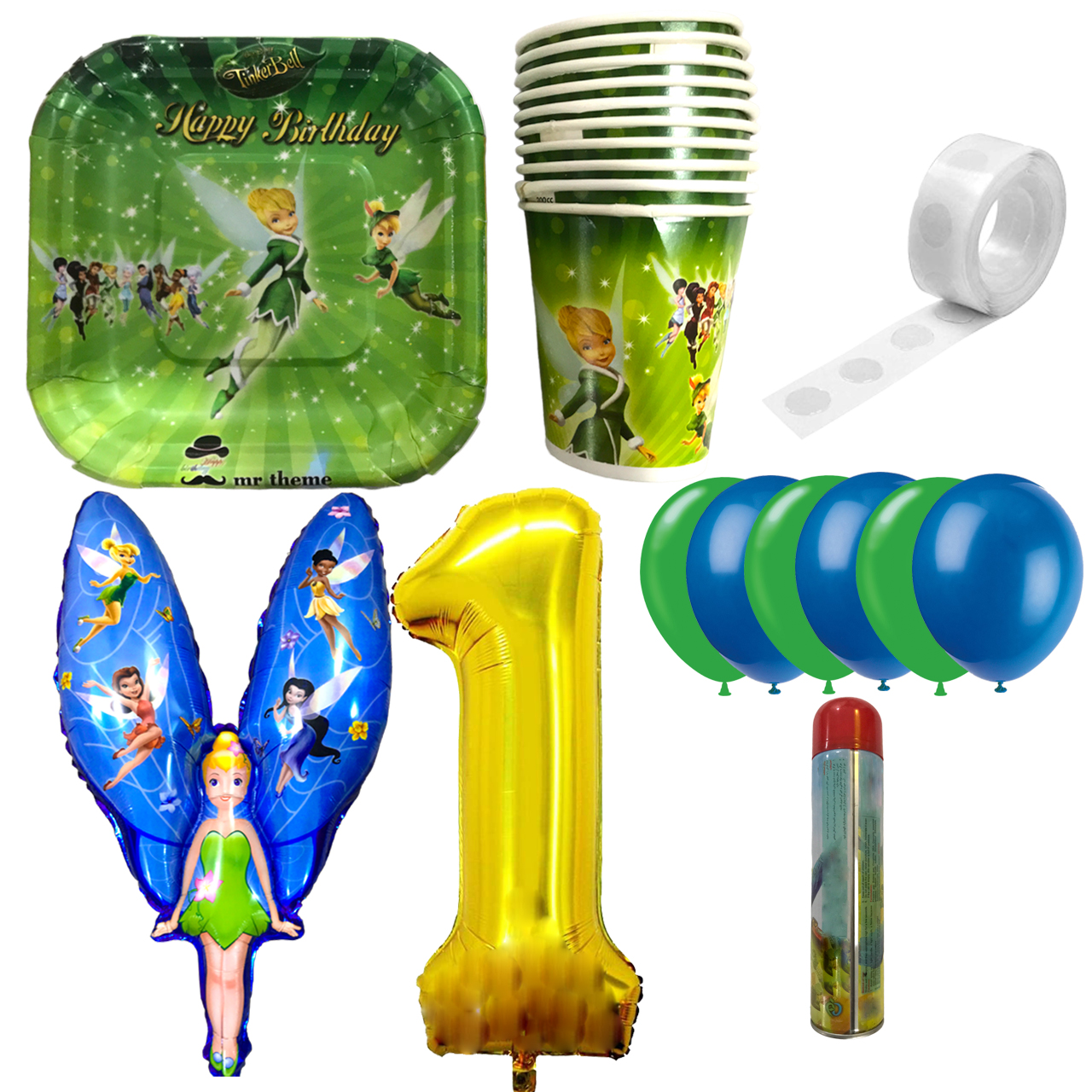 مجموعه 30 عددی تم تولد مسترتم طرح تینکربل کد 1