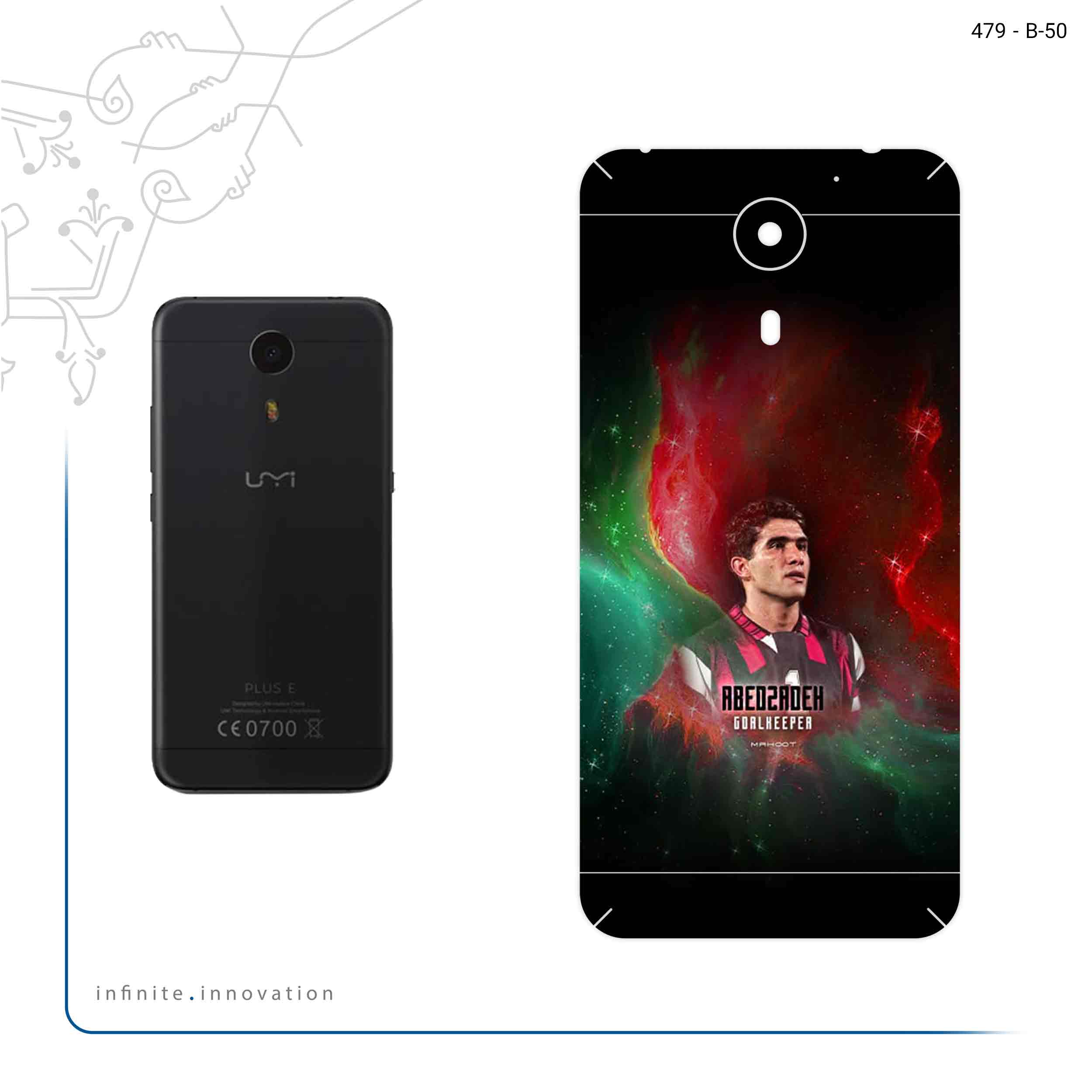 برچسب پوششی ماهوت مدل Ahmad Reza Abedzadeh مناسب برای گوشی موبایل یومی Plus