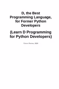 خرید و دانلود نسخه کامل کتاب D, the Best Programming Language, for Former Python Developers