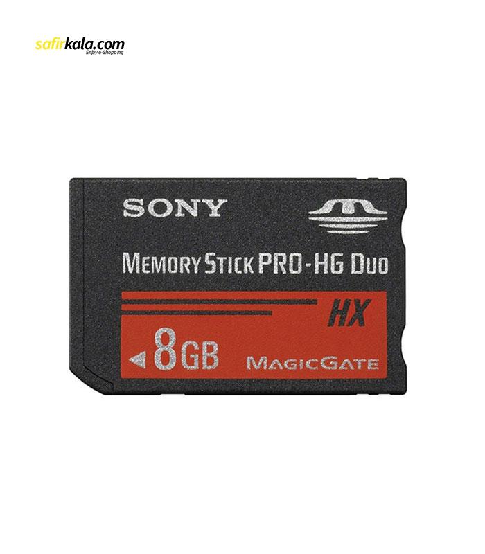 کارت حافظه Stick pro duo سونی مدل HX کلاس 2 استاندارد HG سرعت 20MB/S ظرفیت 8 گیگابایت