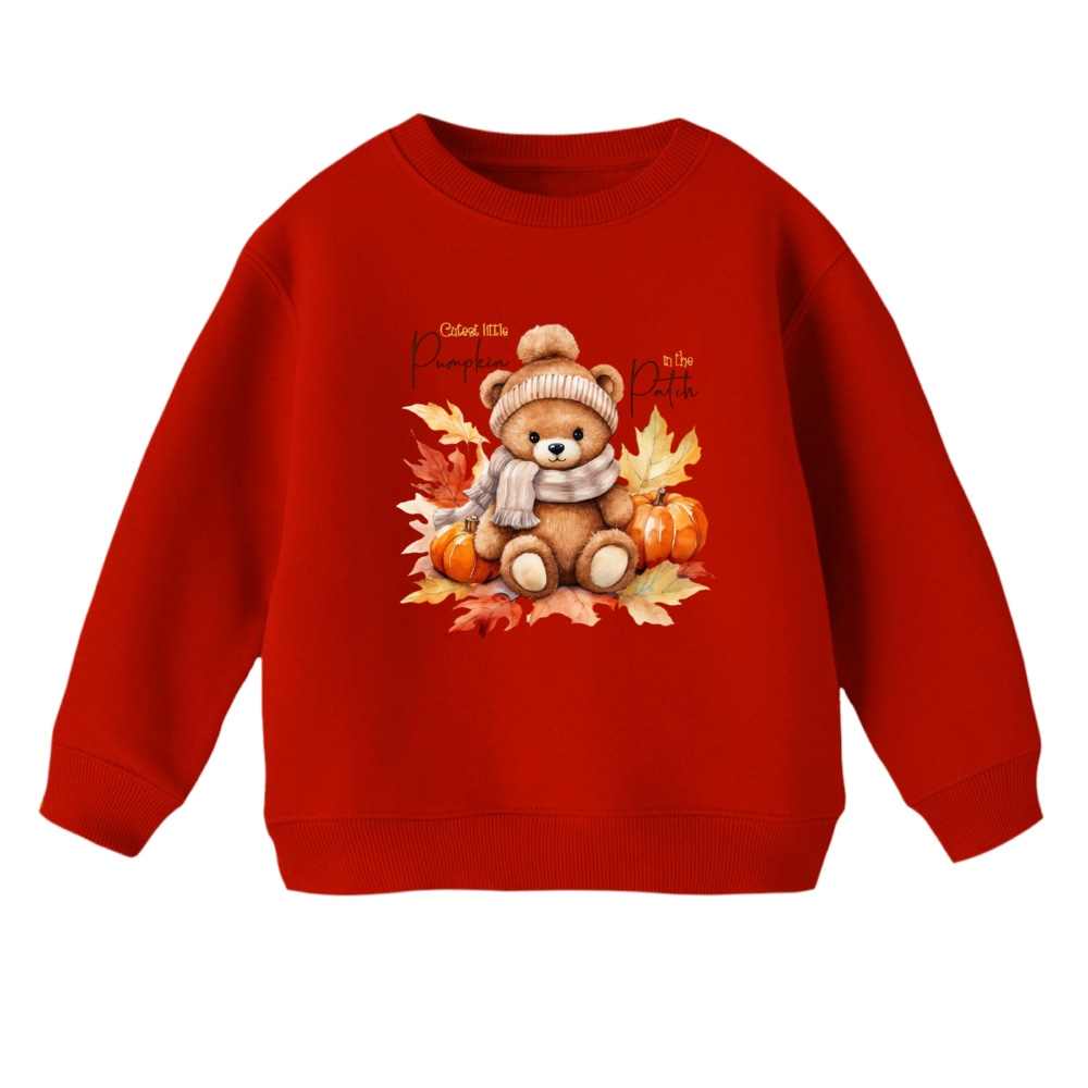 سویشرت بچگانه مدل خرس و پاییز رنگ قرمز