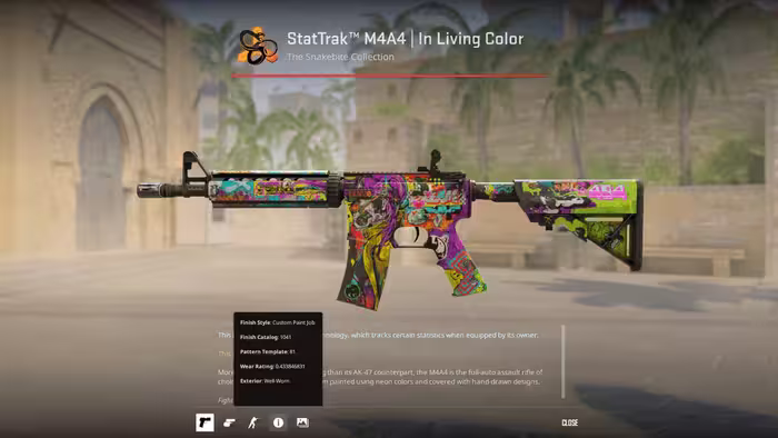 StatTrak™ M4A4 Living Color [WW] (Well Worn)