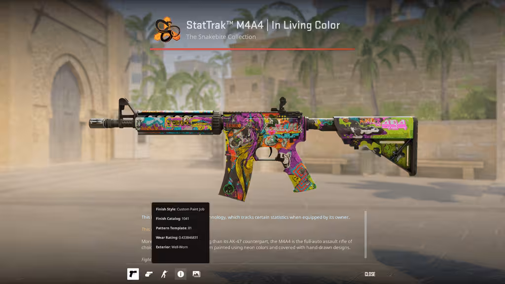StatTrak™ M4A4 Living Color [WW] (Well Worn)