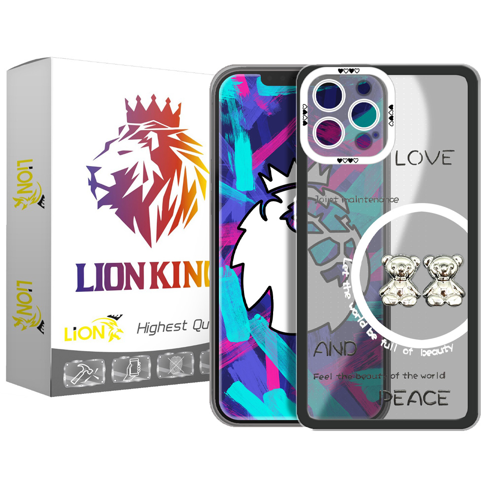  کاور لاین کینگ مدل دو خرسLOVE مناسب برای گوشی موبایل اپل IPhone 13 pro 