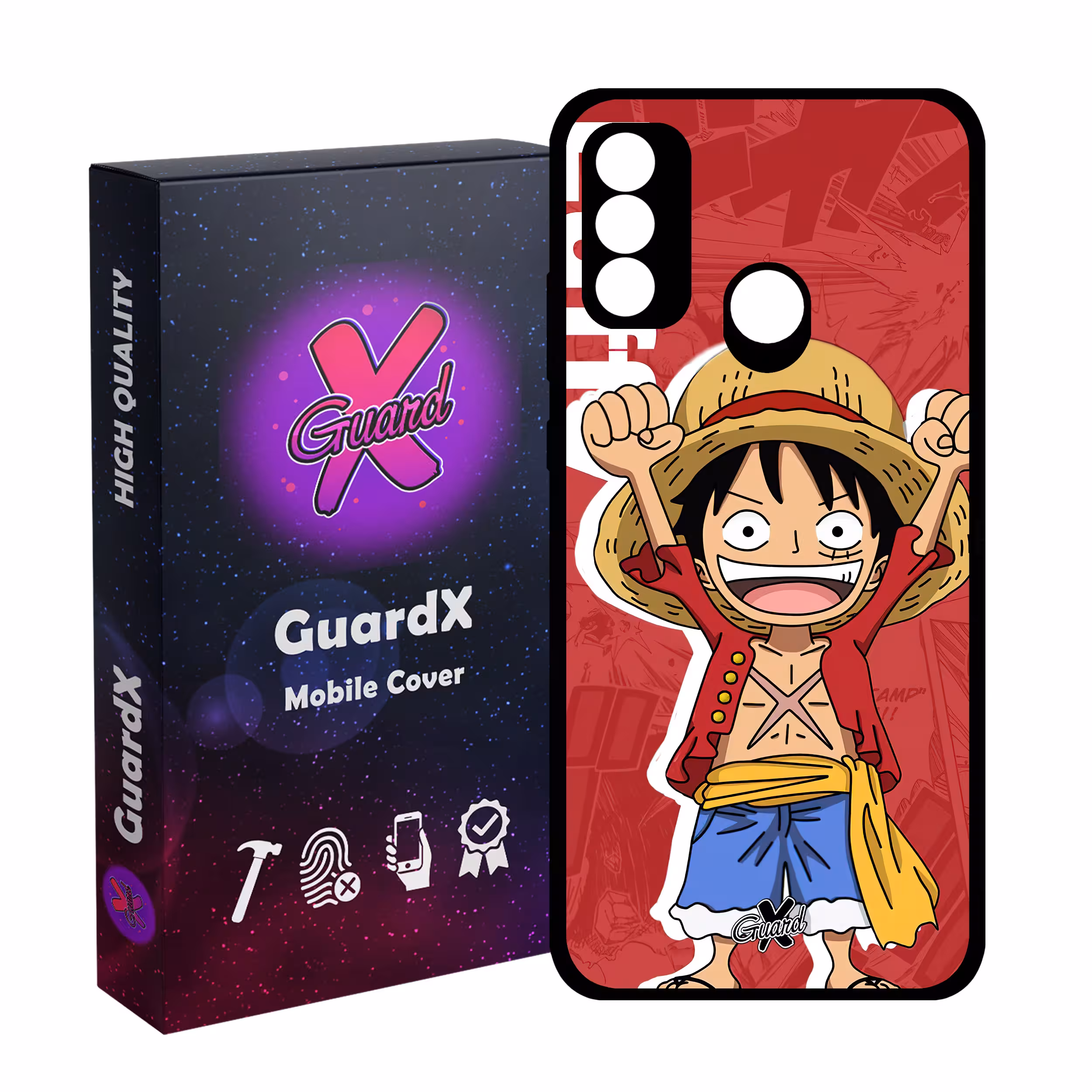 کاور گارد ایکس طرح One Piece Luffy Anime مدل Glass10470 مناسب برای گوشی موبایل هوآوی P Smart 2020