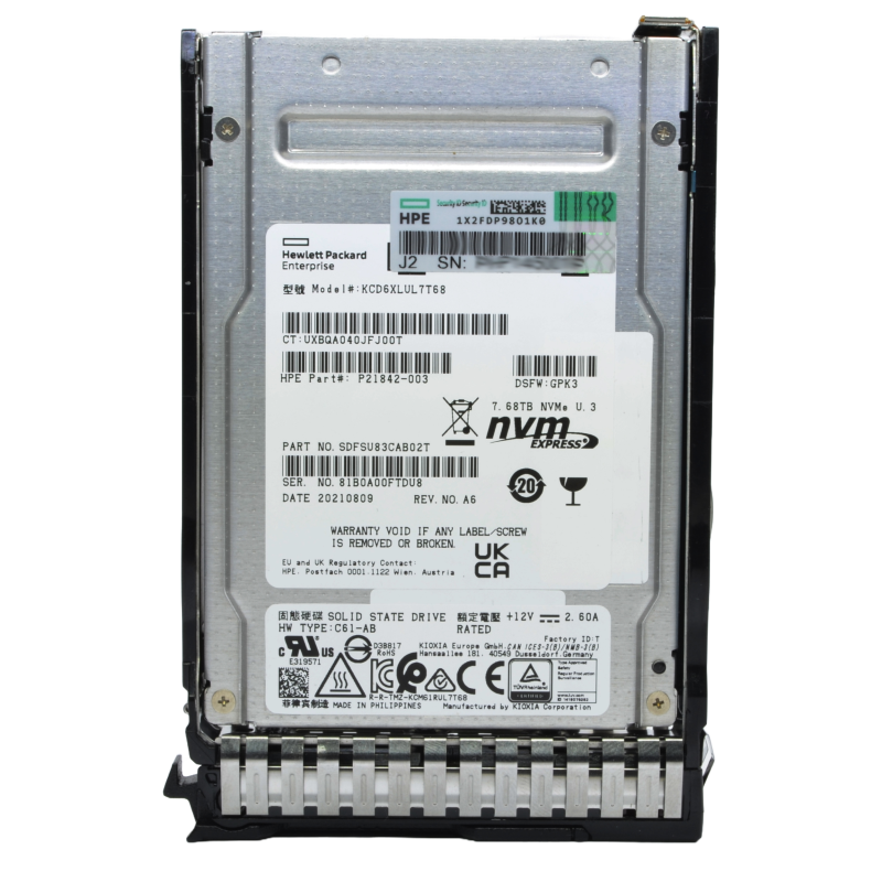 هارد اس اس دی اینترنال اچ پی ای مدل مدل NVMe P20135-B21 ظرفیت 7.68 ترابایت